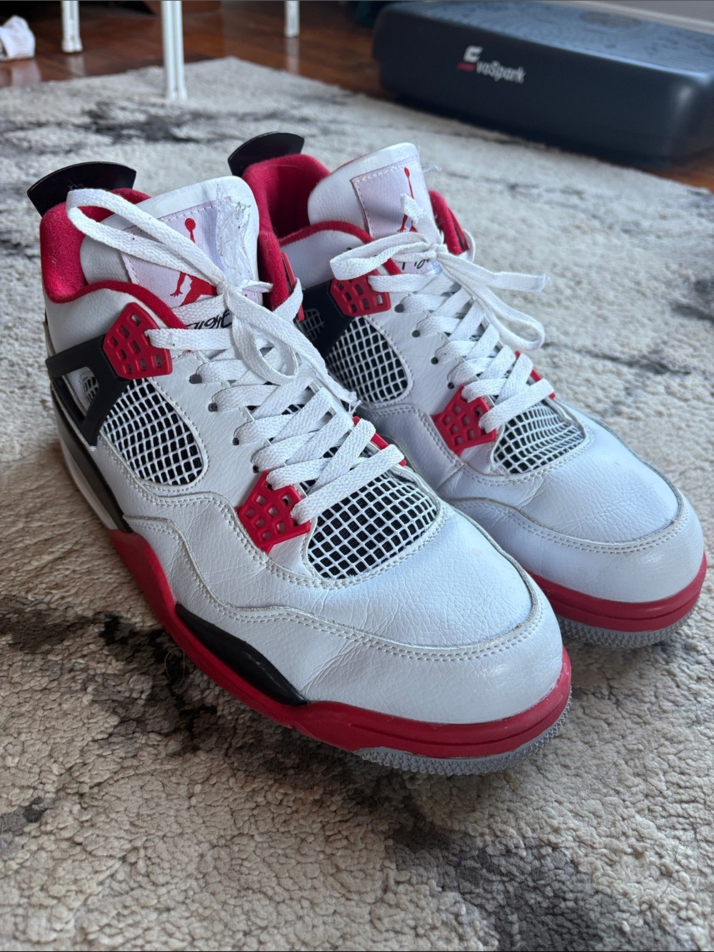 Jordan Men's Athletic Sneakers - White, Red, Black